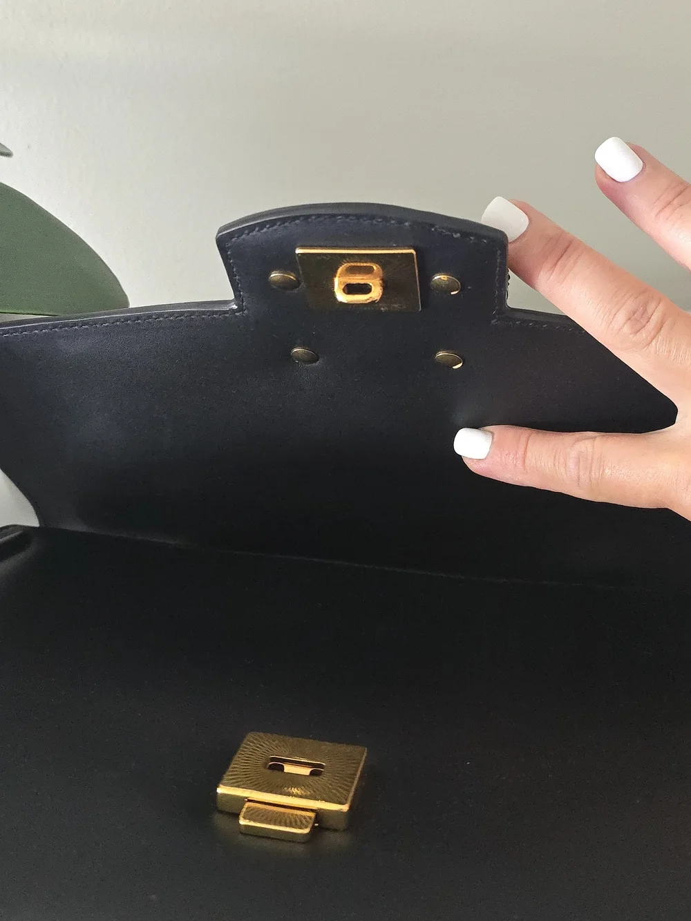 AUTH Dolce & Gabbana Amore Black Leather Top-Handle with Gold DG Logo, New